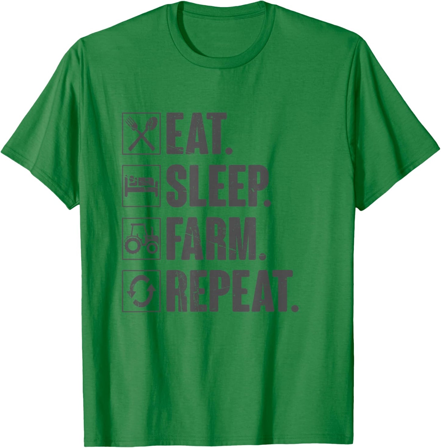 Eat Sleep Farm Repeat - Funny Farmer Farming Gift T-Shirt - T-Shirt | Irish Green