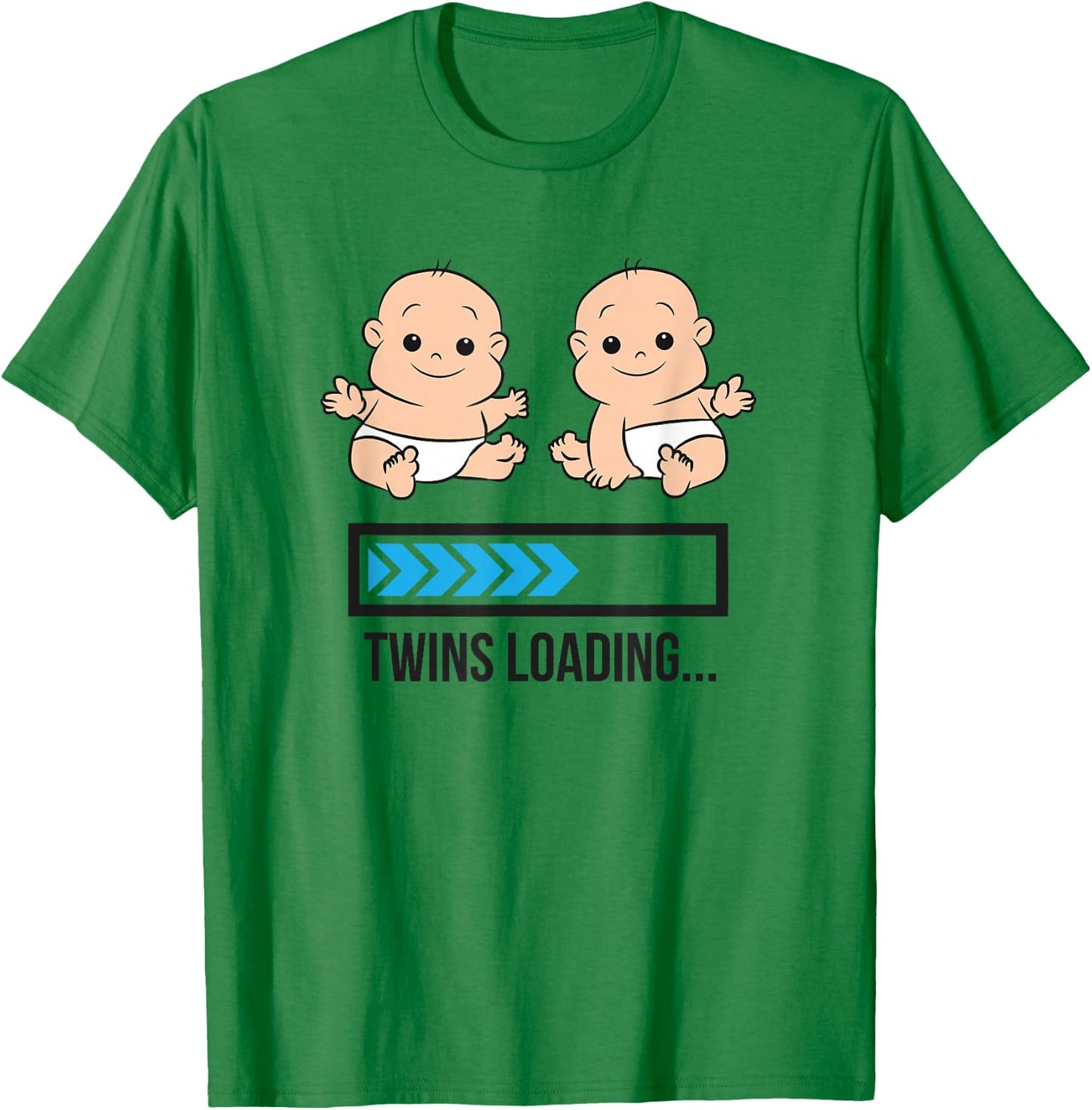 Mom Of Twin Pregnancy Twins Loading Pregnant With Twins T-Shirt - T-Shirt | Irish Green