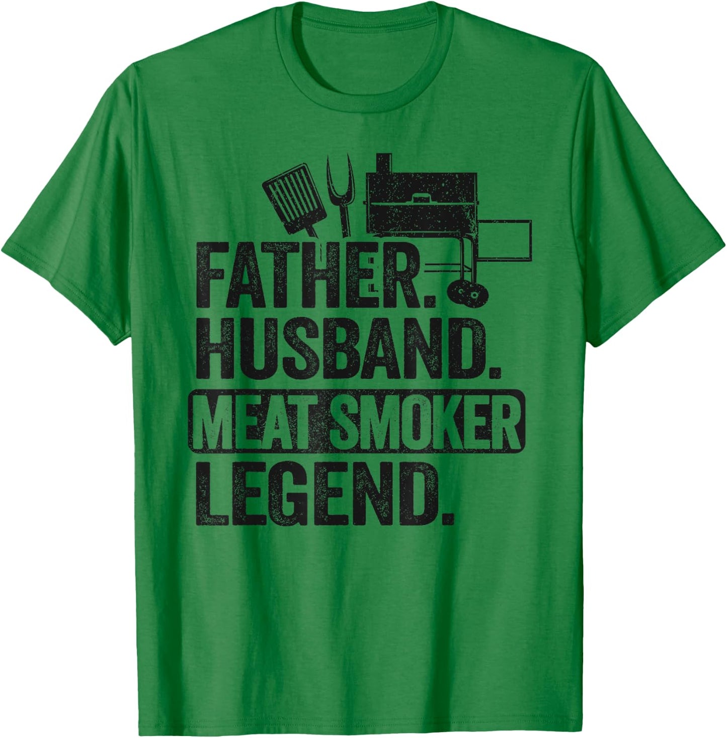 Father Husband Meat Smoker Legend Grilling Dad Meat Smoking T-Shirt - T-Shirt | Irish Green