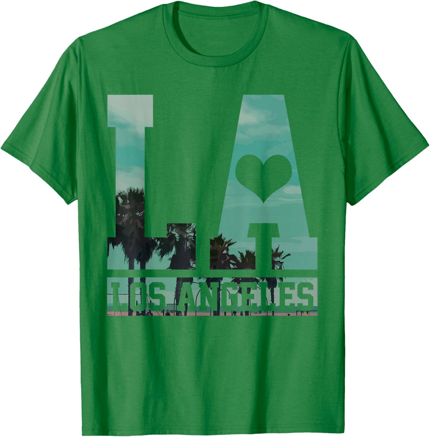 Los Angeles Vintage California USA America Souvenir T-Shirt - T-Shirt | Irish Green
