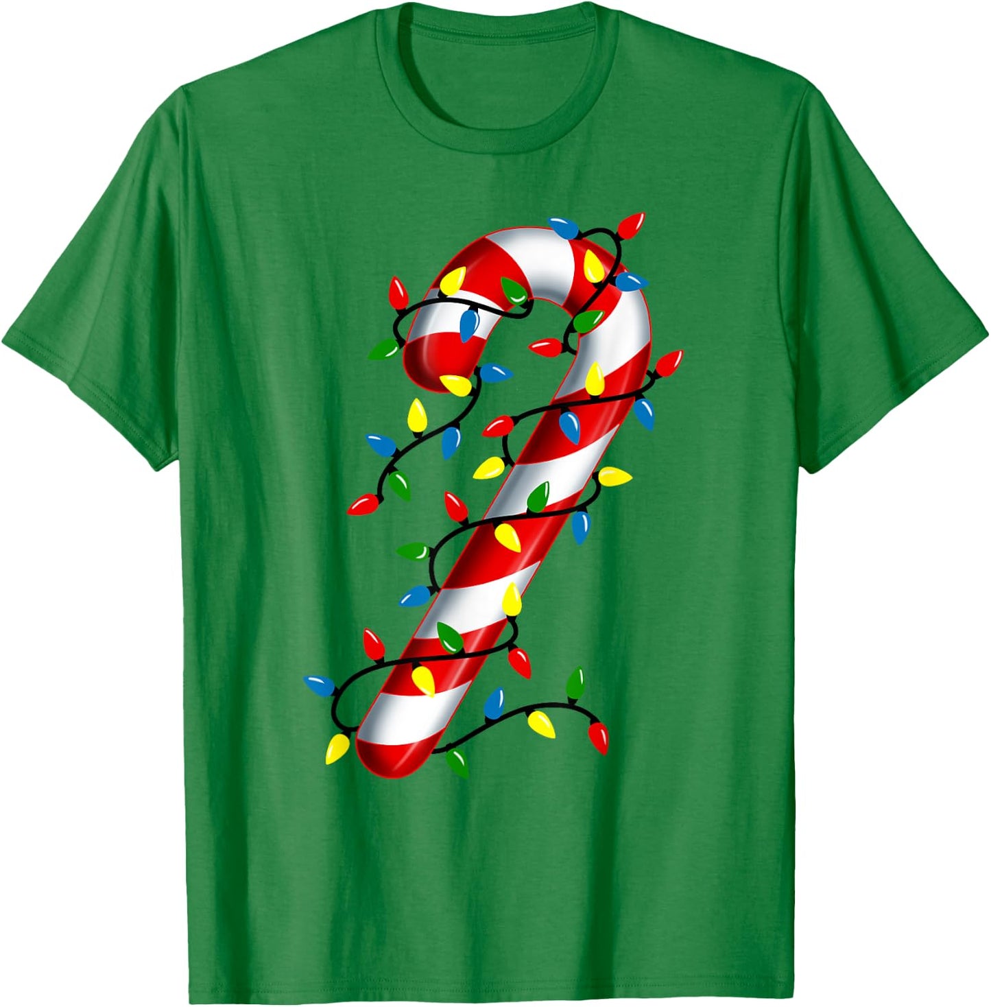 Candy Cane Christmas Lights Blue Green Red and White Costume T-Shirt - T-Shirt | Irish Green