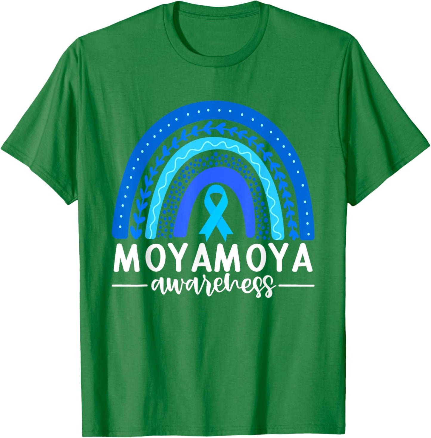 Moyamoya Awareness Shirt Blue Rainbow Boho Moyamoya Disease T-Shirt - T-Shirt | Irish Green