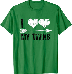 I Heart My Twins Valentine's Day T-Shirt - T-Shirt | Irish Green