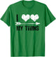 I Heart My Twins Valentine's Day T-Shirt - T-Shirt | Irish Green