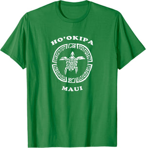 Ho'okipa Maui Vintage Retro Tribal Turtle Vacation T-Shirt - T-Shirt | Irish Green