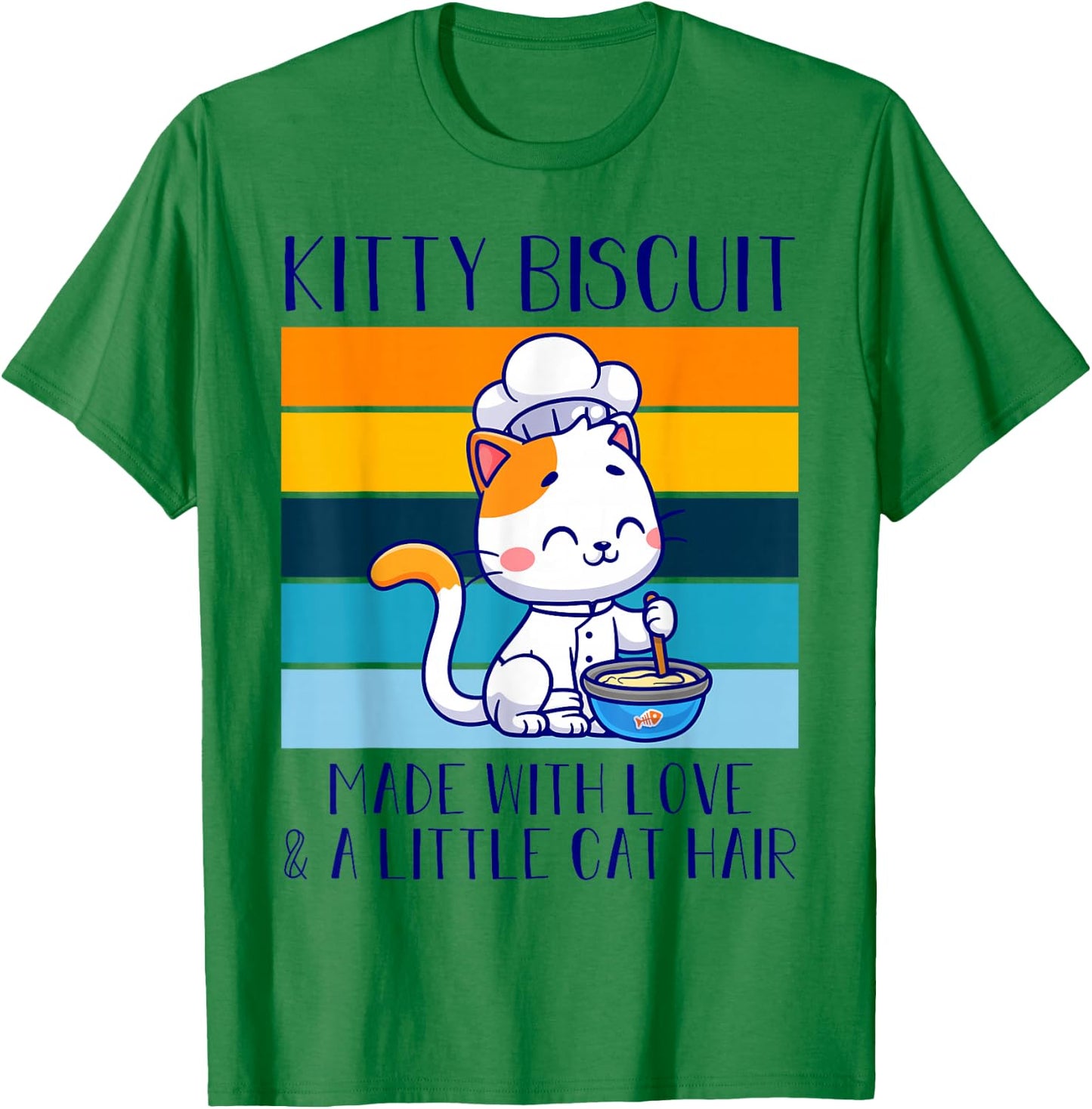 Kitty Biscuit Made With Love And A Little Cat Hair Bakery T-Shirt - T-Shirt | Irish Green