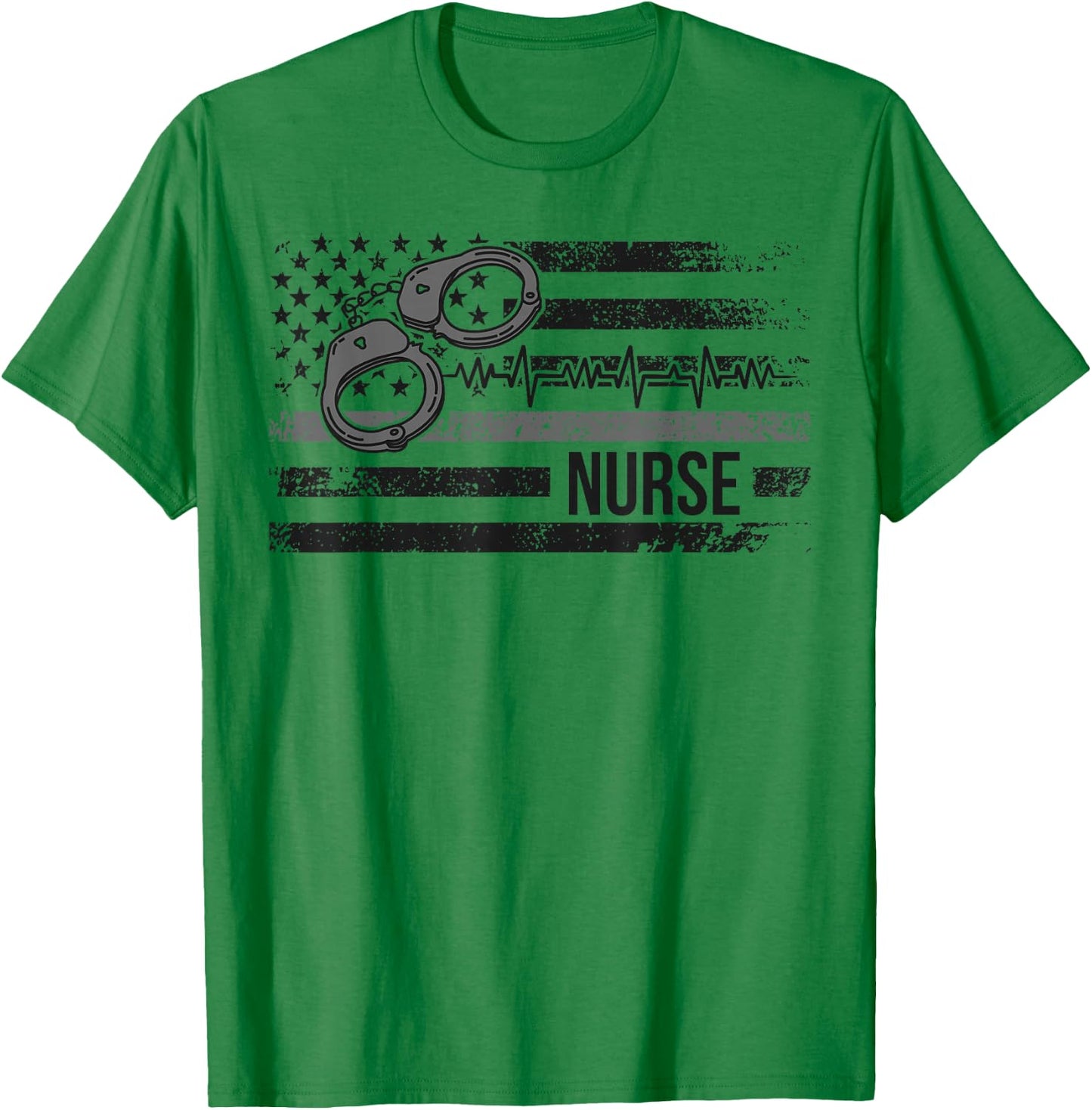 Correctional Nurse American Flag Corrections Nursing T-Shirt - T-Shirt | Irish Green