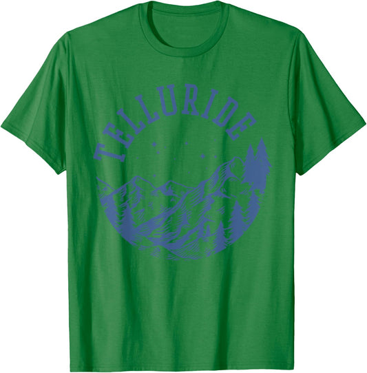 Telluride Colorado Vintage Mountain Graphic T-Shirt - T-Shirt | Irish Green