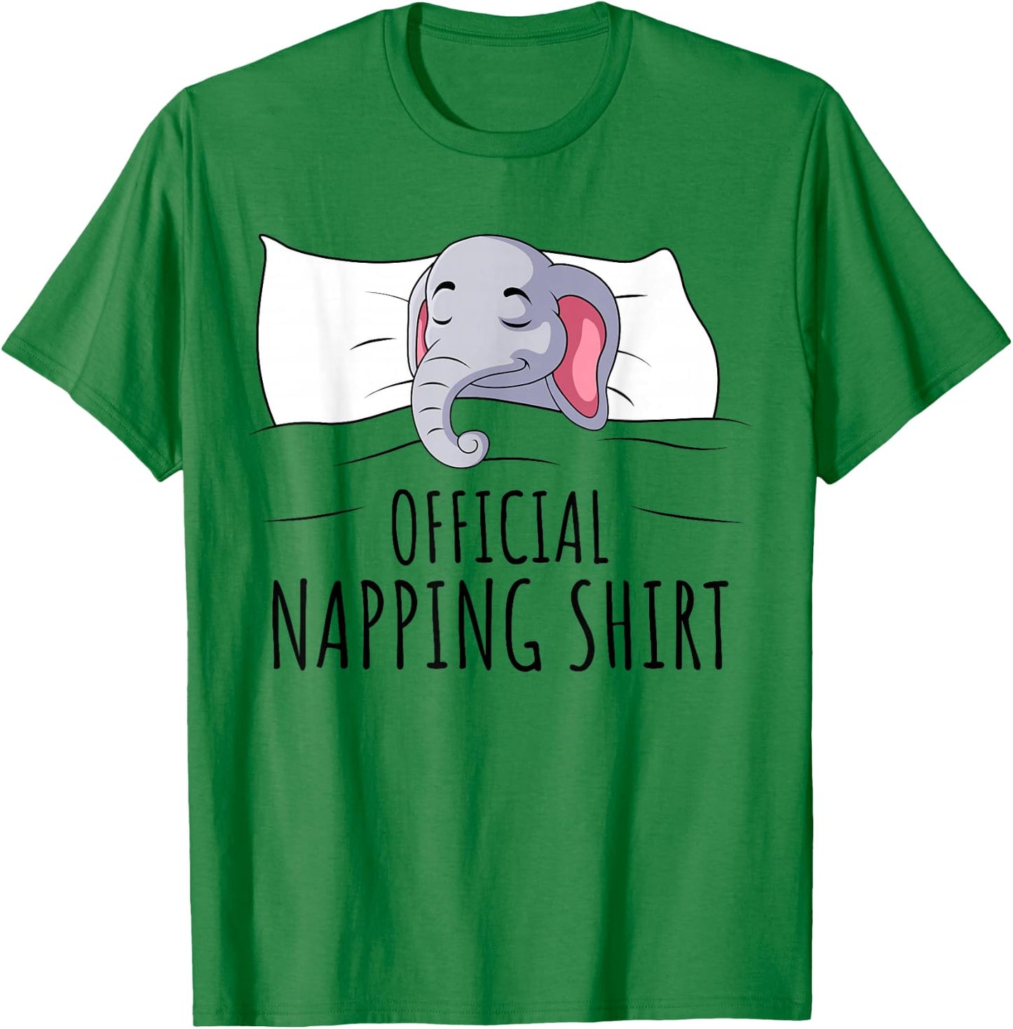 Sleeping Elephant Lover Official Napping Kids Women Men T-Shirt - T-Shirt | Irish Green