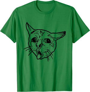 Ugly Coughing Cat Meme T-Shirt - T-Shirt | Irish Green