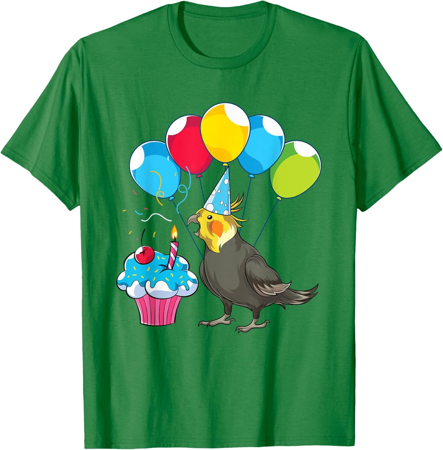 Cockatiel Lover Kids Birthday Parrot Animal Bird Cockatiel T-Shirt - T-Shirt | Irish Green
