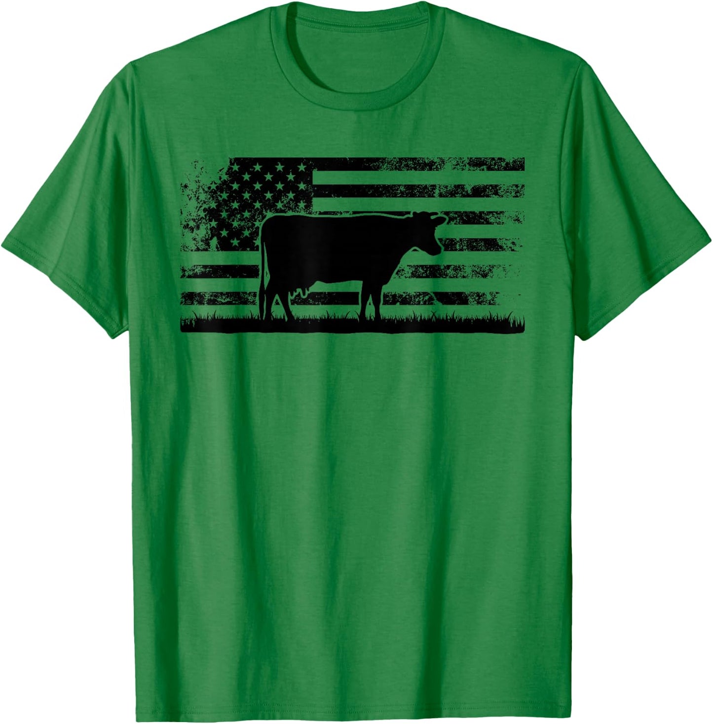 American Flag - Holstein Cow Rancher for Cattle Farmer T-Shirt - T-Shirt | Irish Green