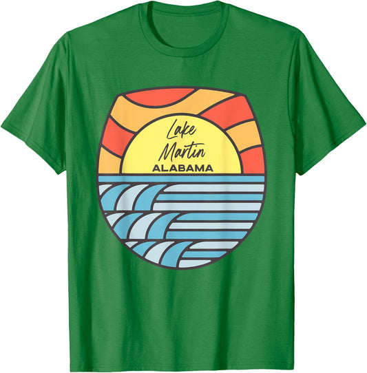 Lake Martin Alabama AL Sunset Souvenir T-Shirt - T-Shirt | Irish Green