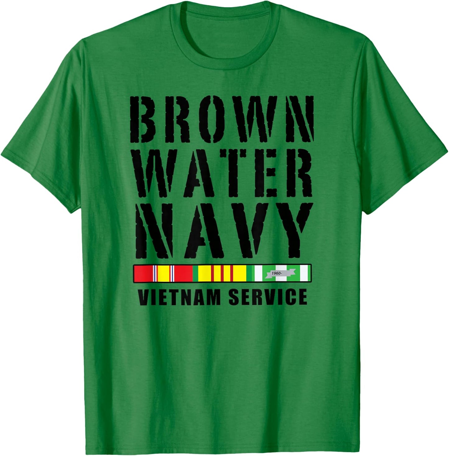 Medals of America Est. 1976 Brown Water Navy Vietnam Service T-Shirt - T-Shirt | Irish Green