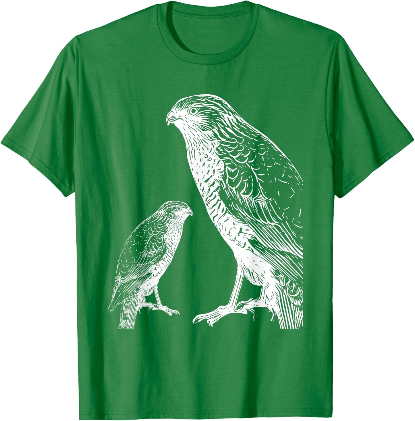 Falcon Bird of Prey Illustration Hawk T-Shirt - T-Shirt | Irish Green
