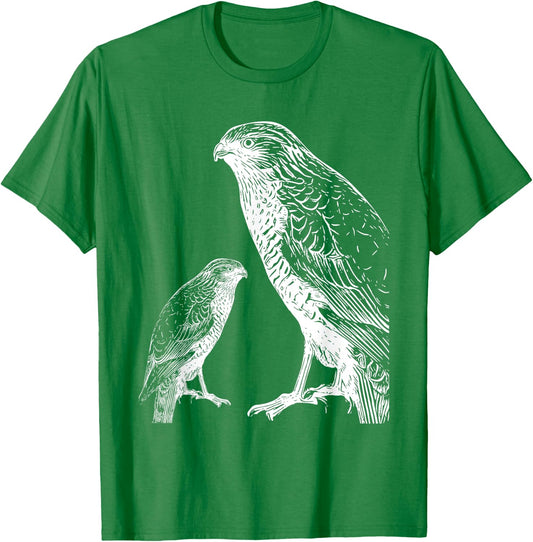 Falcon Bird of Prey Illustration Hawk T-Shirt - T-Shirt | Irish Green