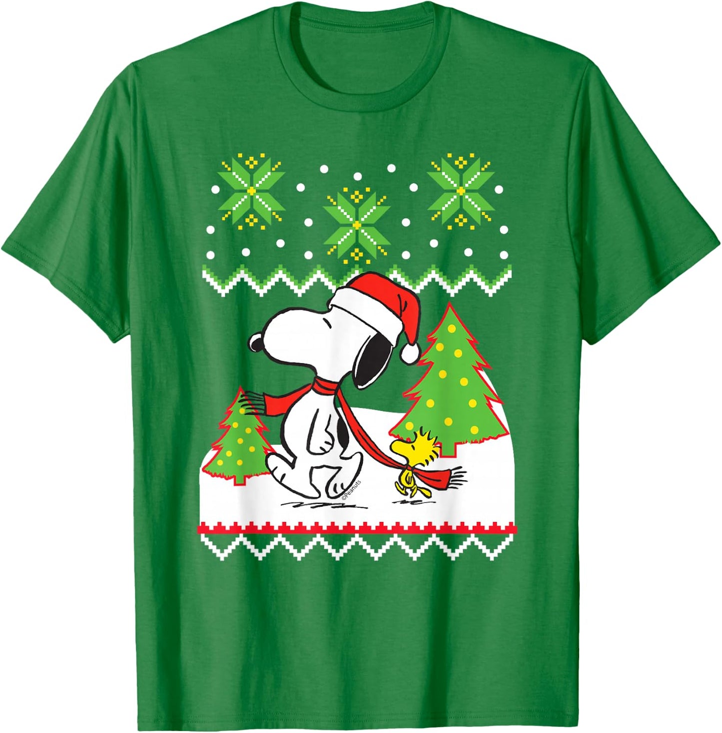 Peanuts Santa Snoopy T-Shirt - T-Shirt | Irish Green