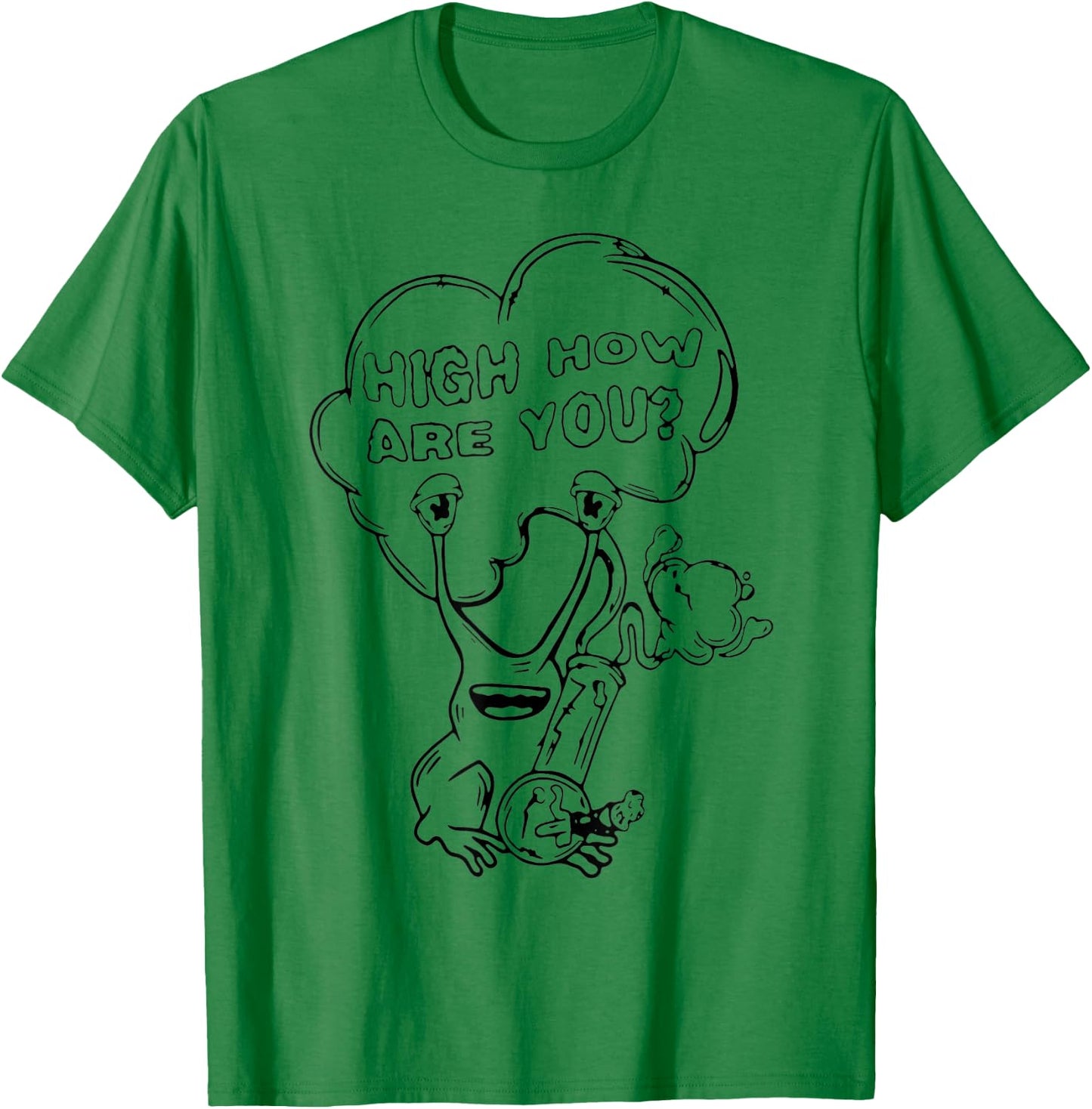 High How are You Daniel Johnston Frog funny 420 weed smoker T-Shirt - T-Shirt | Irish Green