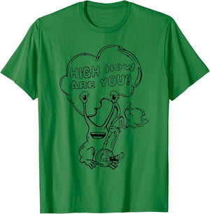 High How are You Daniel Johnston Frog funny 420 weed smoker T-Shirt - T-Shirt | Irish Green