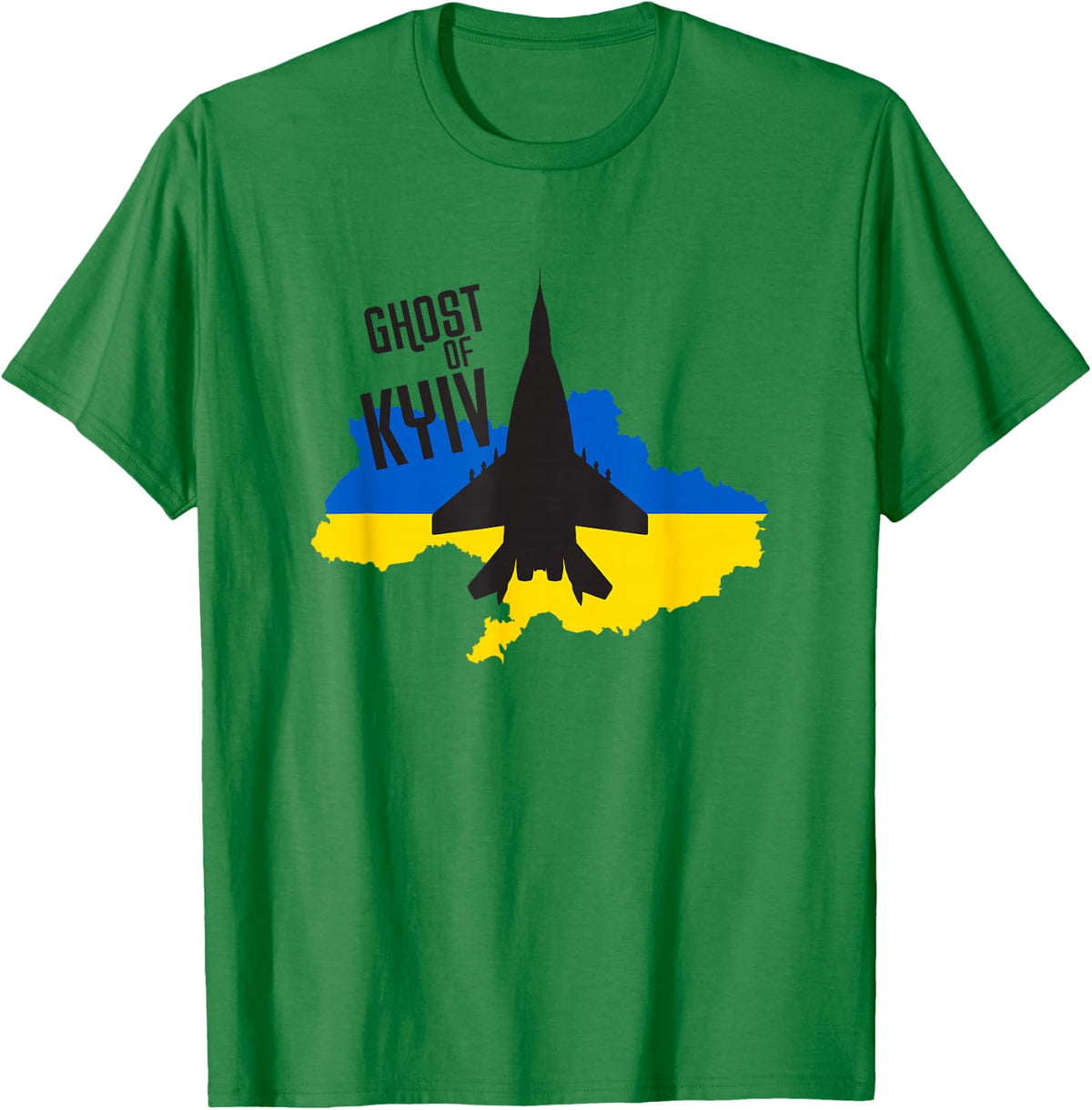 Ghost of Kyiv - MIG 29 Fight Pilot Ace of Ukraine T-Shirt - T-Shirt | Irish Green
