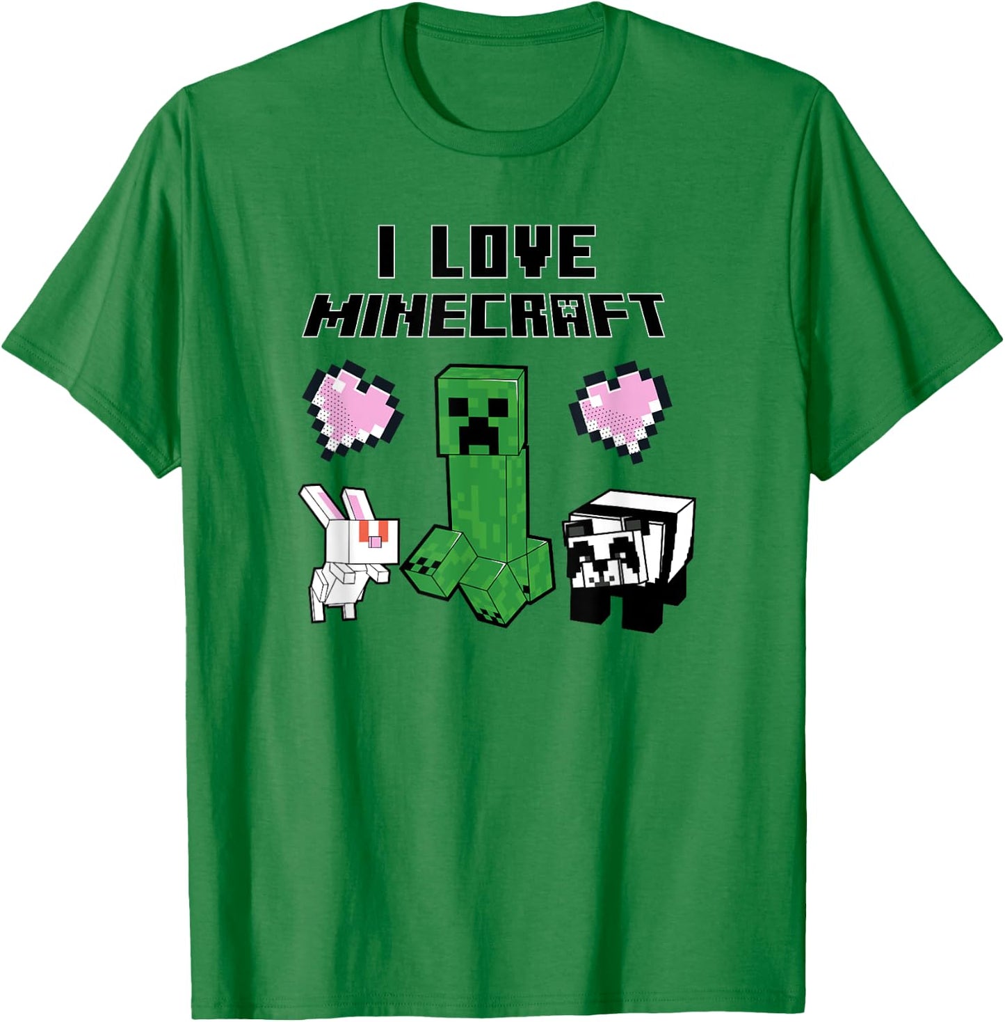 Minecraft Mob Group I Love Minecraft Poster T-Shirt - T-Shirt | Irish Green