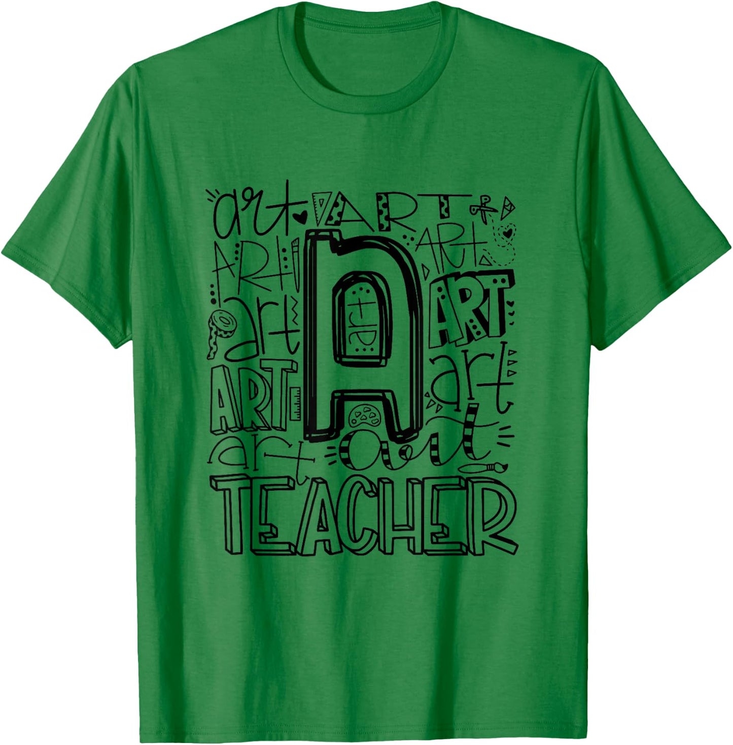 Back To School Art Teacher Typography T-Shirt - T-Shirt | Irish Green