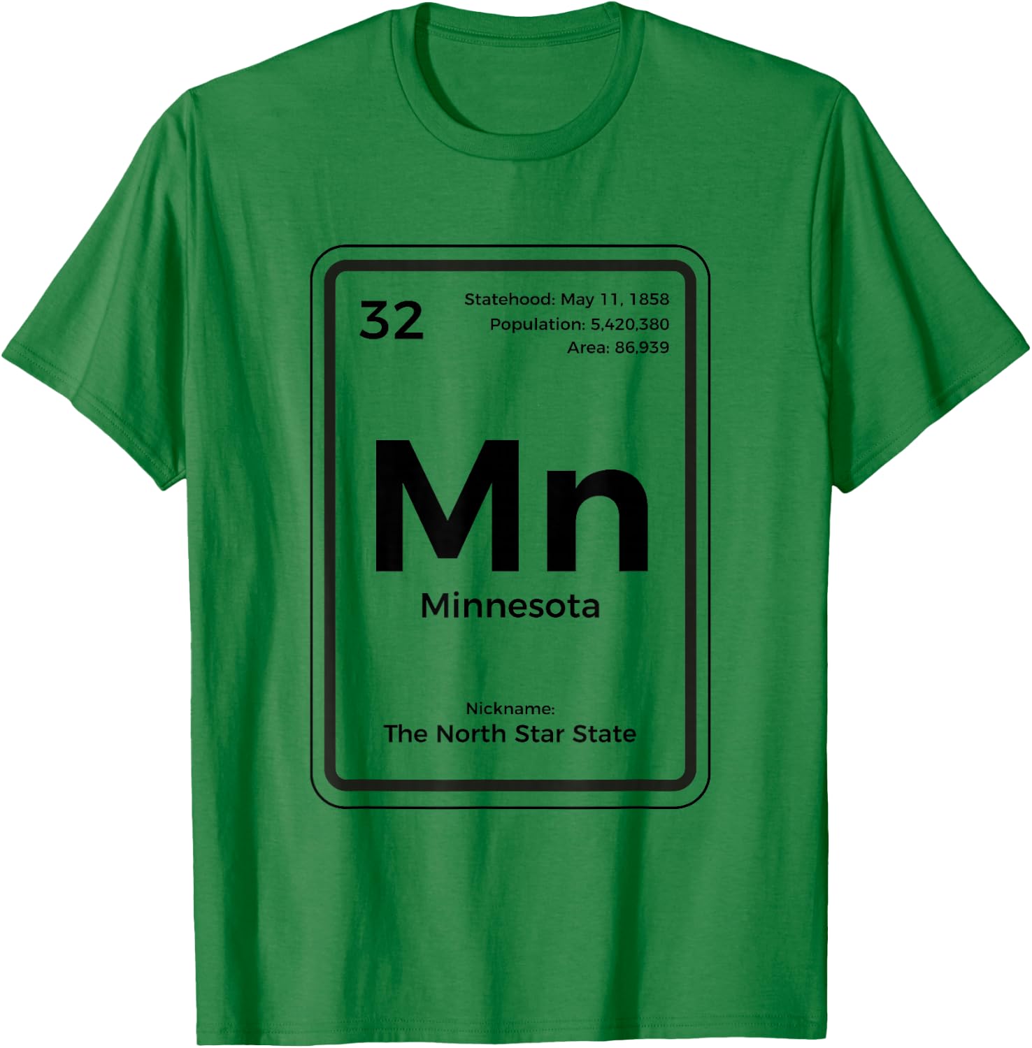 Minnesota Shirt Periodic Table North Star State T-Shirt - T-Shirt | Irish Green