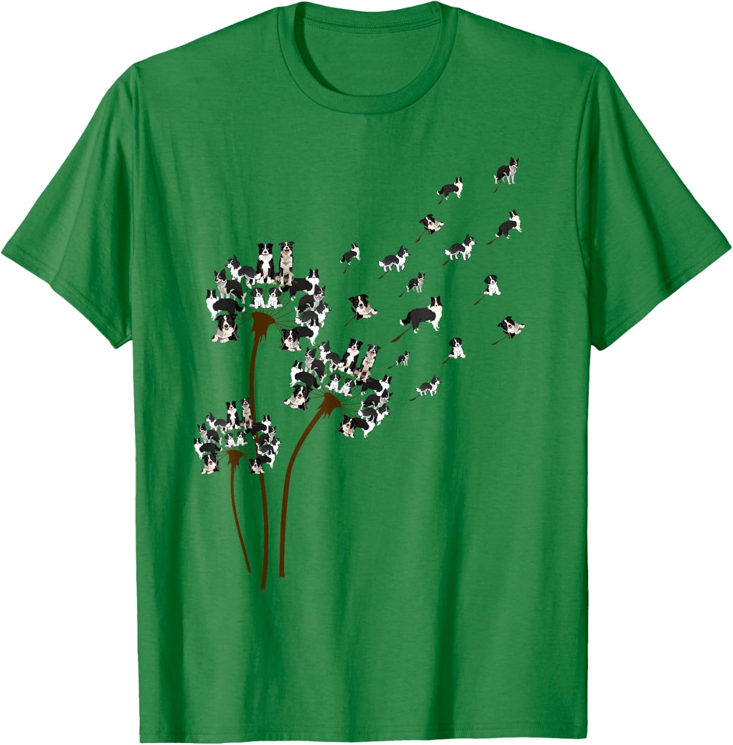 Border Collie Dandelion Funny Gift Dog Lovers Women T-Shirt - T-Shirt | Irish Green