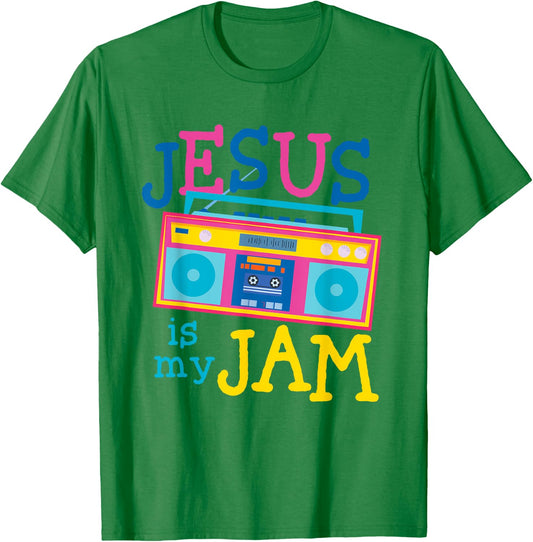 Jesus is My Jam Inspiration Christian Religious Bible Verse T-Shirt - T-Shirt | Irish Green