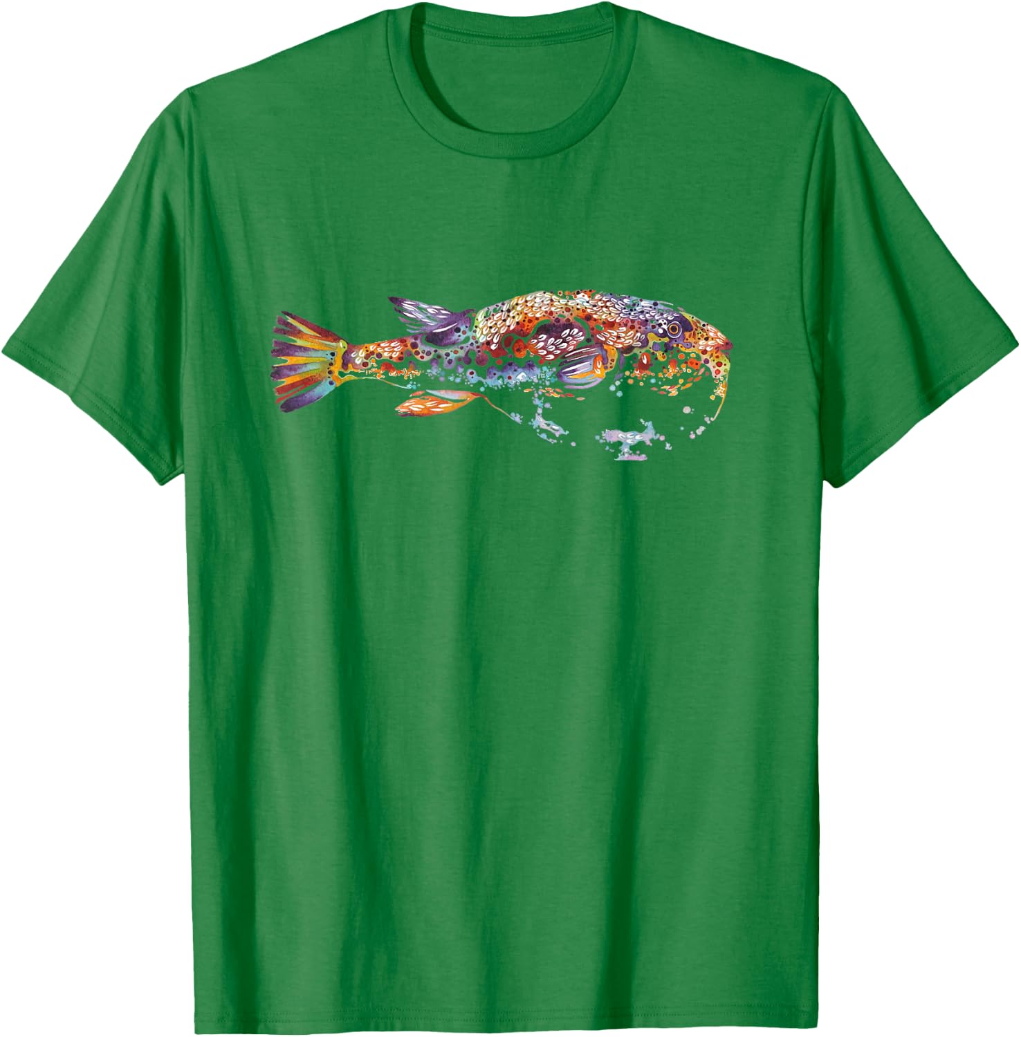 fugu fish butterfly Botanical Flower Plant blossom T-Shirt - T-Shirt | Irish Green
