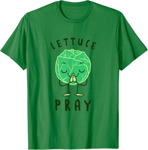 Lettuce Pray - Funny Lettuce Joke T-Shirt - T-Shirt | Irish Green