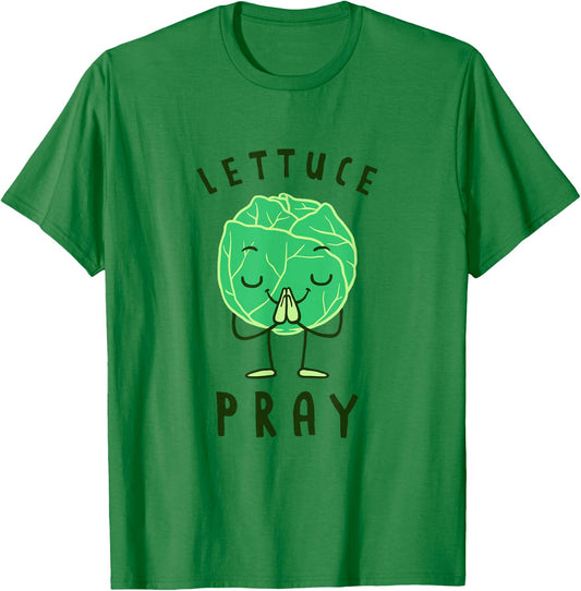 Lettuce Pray - Funny Lettuce Joke T-Shirt - T-Shirt | Irish Green