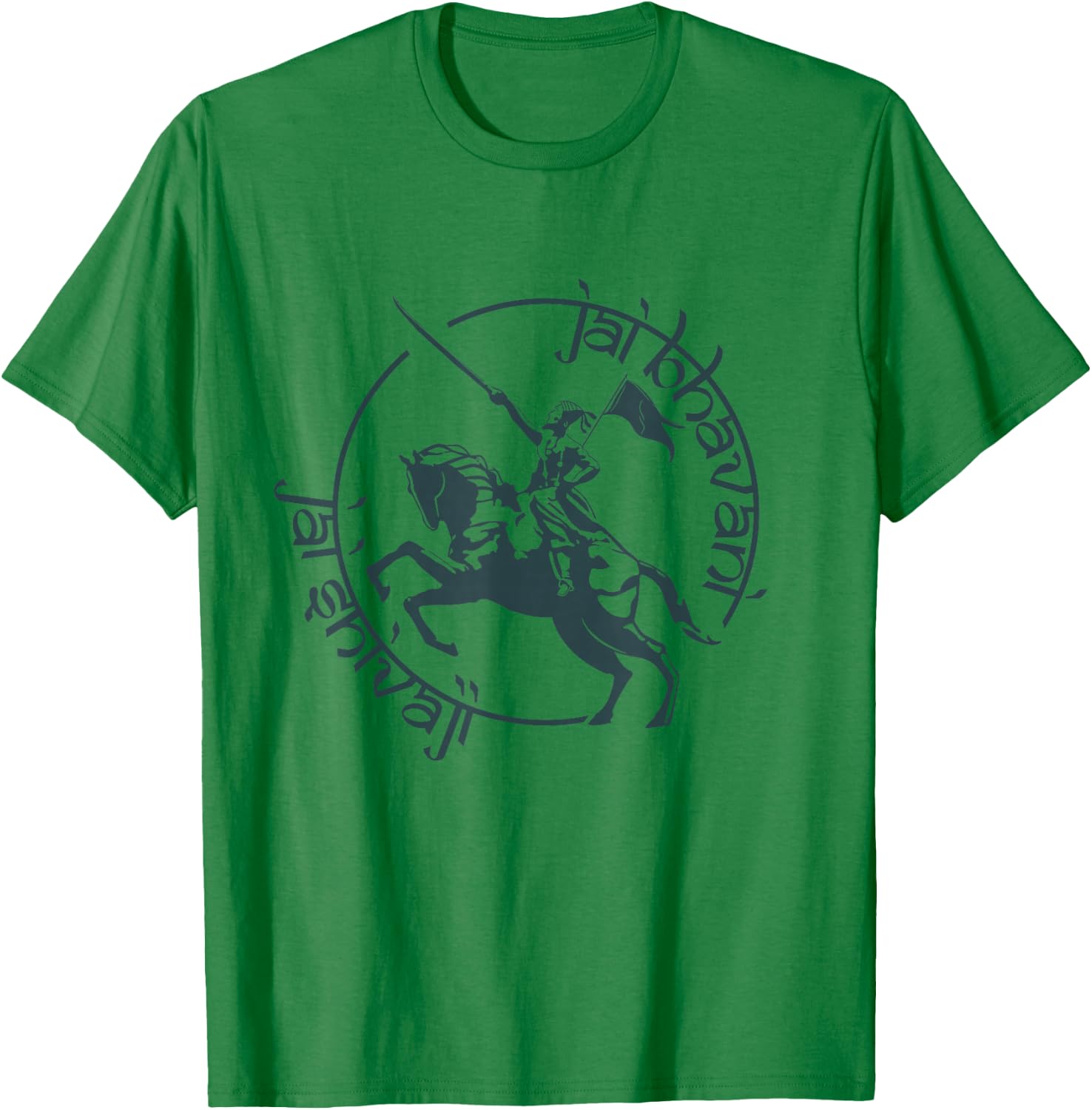 Jai Bhavani Jai Shivaji India King Hindu Goddess God T-Shirt - T-Shirt | Irish Green