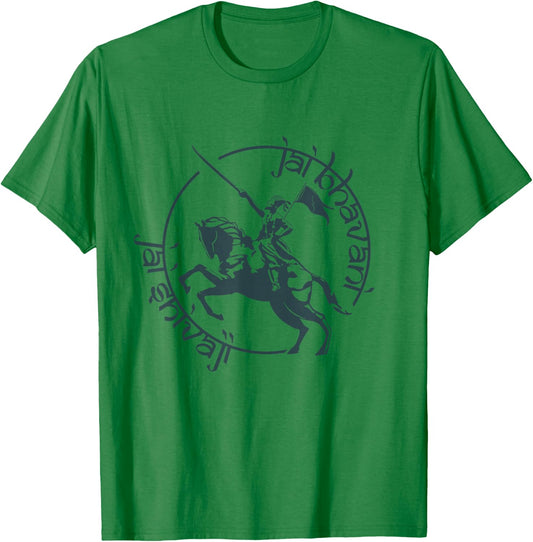 Jai Bhavani Jai Shivaji India King Hindu Goddess God T-Shirt - T-Shirt | Irish Green