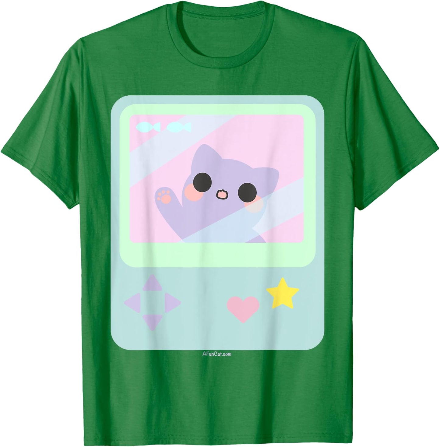 Super Kawaii Gamer Cat kitty Pastel Anime Inspired Women Girls Kids T-Shirt - T-Shirt | Irish Green