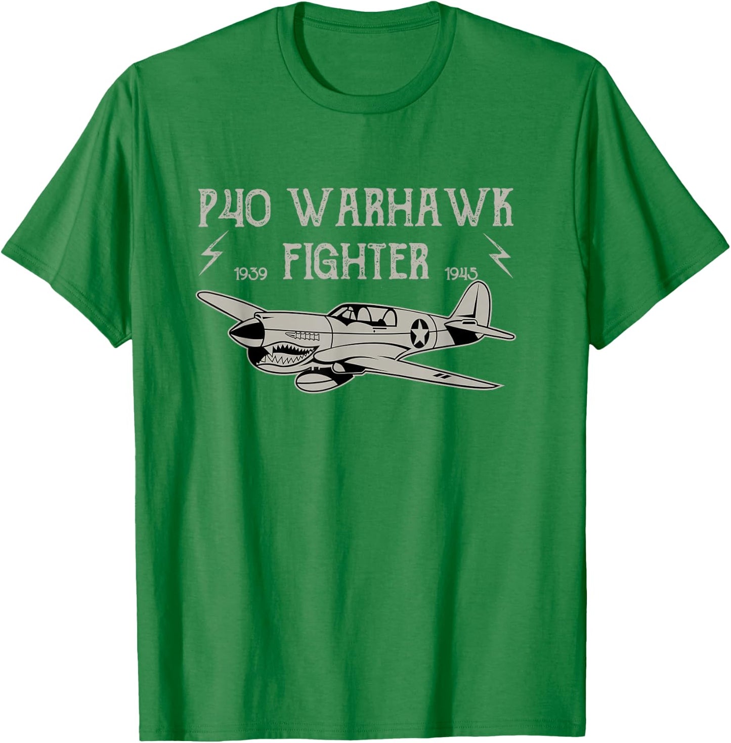 P-40 Warhawk WWII Aeroplane T Shirt T-Shirt - T-Shirt | Irish Green