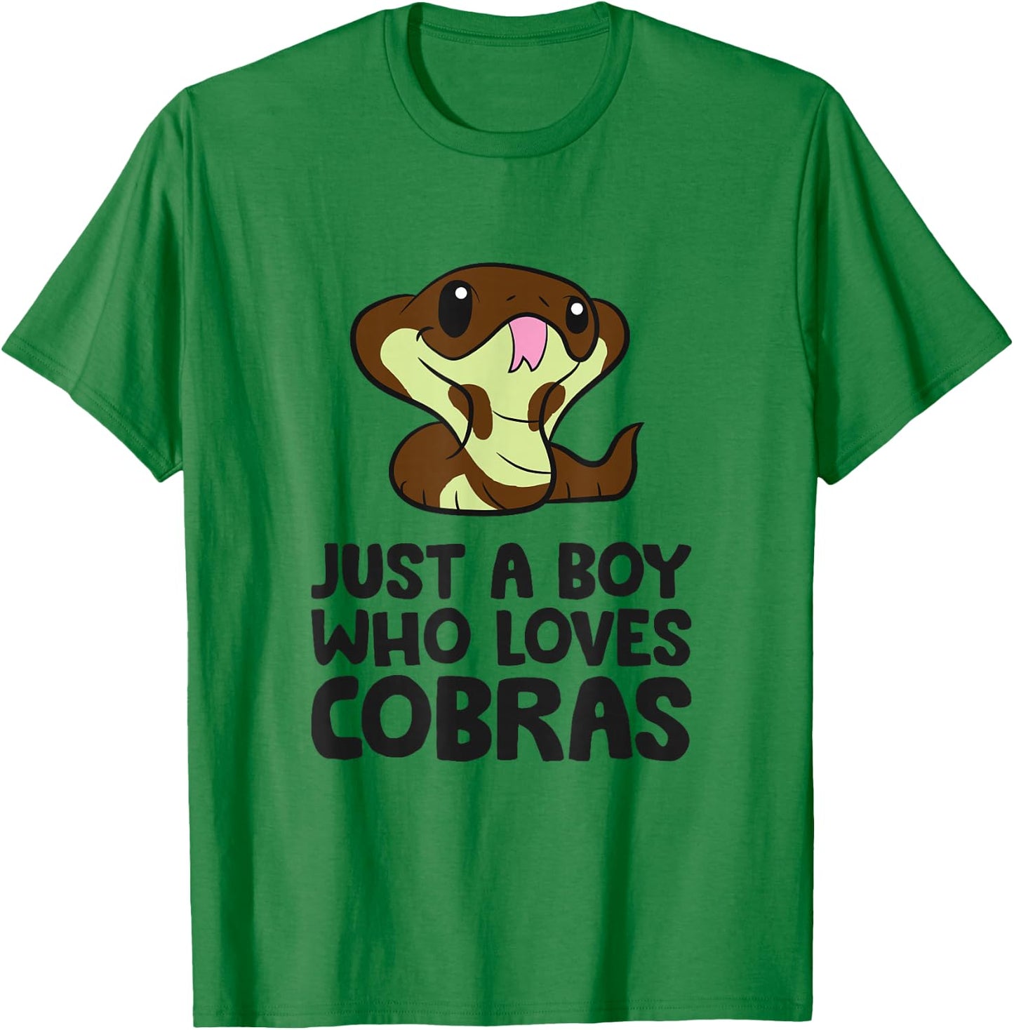 King Cobra Snake Just a Boy Who Loves Cobras T-Shirt - T-Shirt | Irish Green
