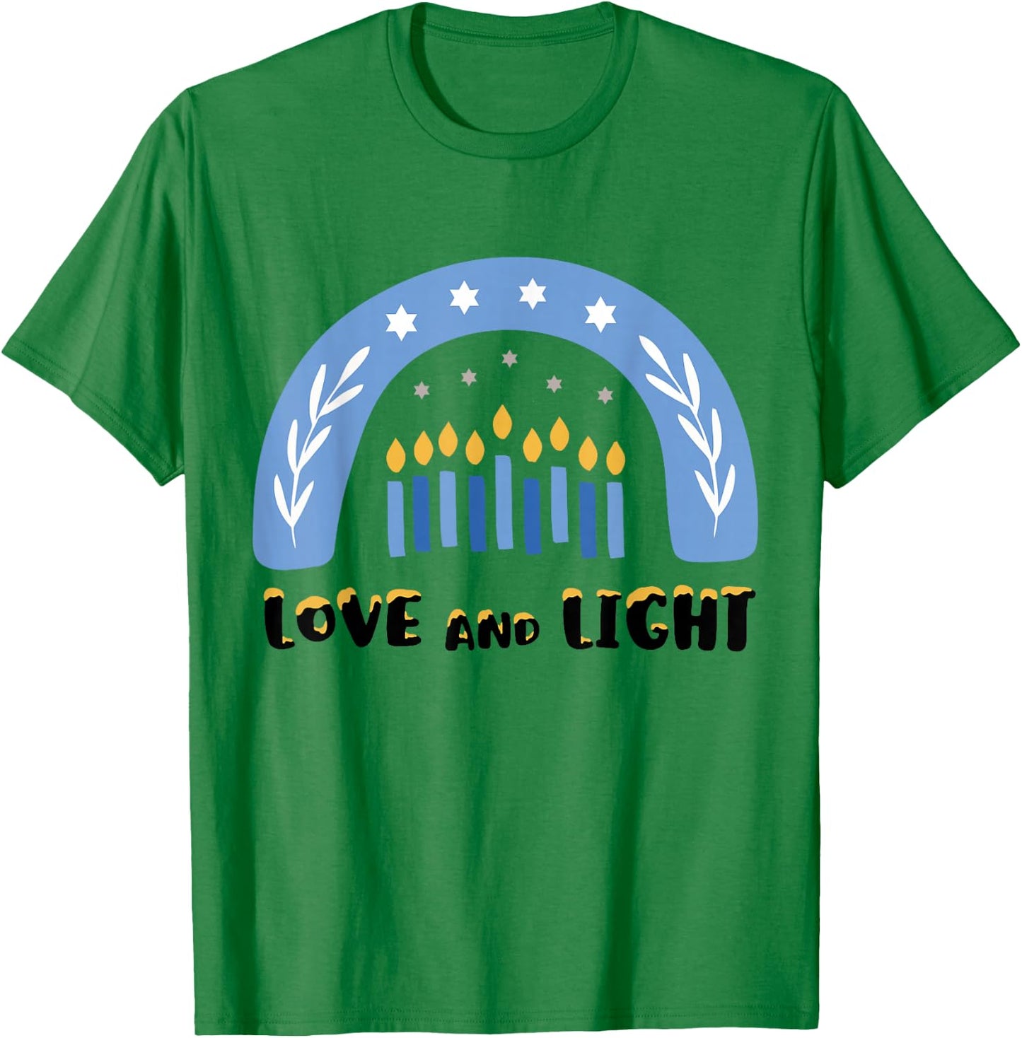 Love and Light Rainbow Hanukkah Shirt Jewish Chanukah T-Shirt - T-Shirt | Irish Green