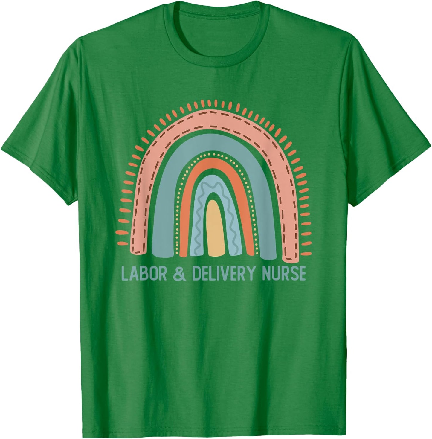 L&D Nurse Pastel Rainbow Labor and Delivery Nurse T-Shirt - T-Shirt | Irish Green
