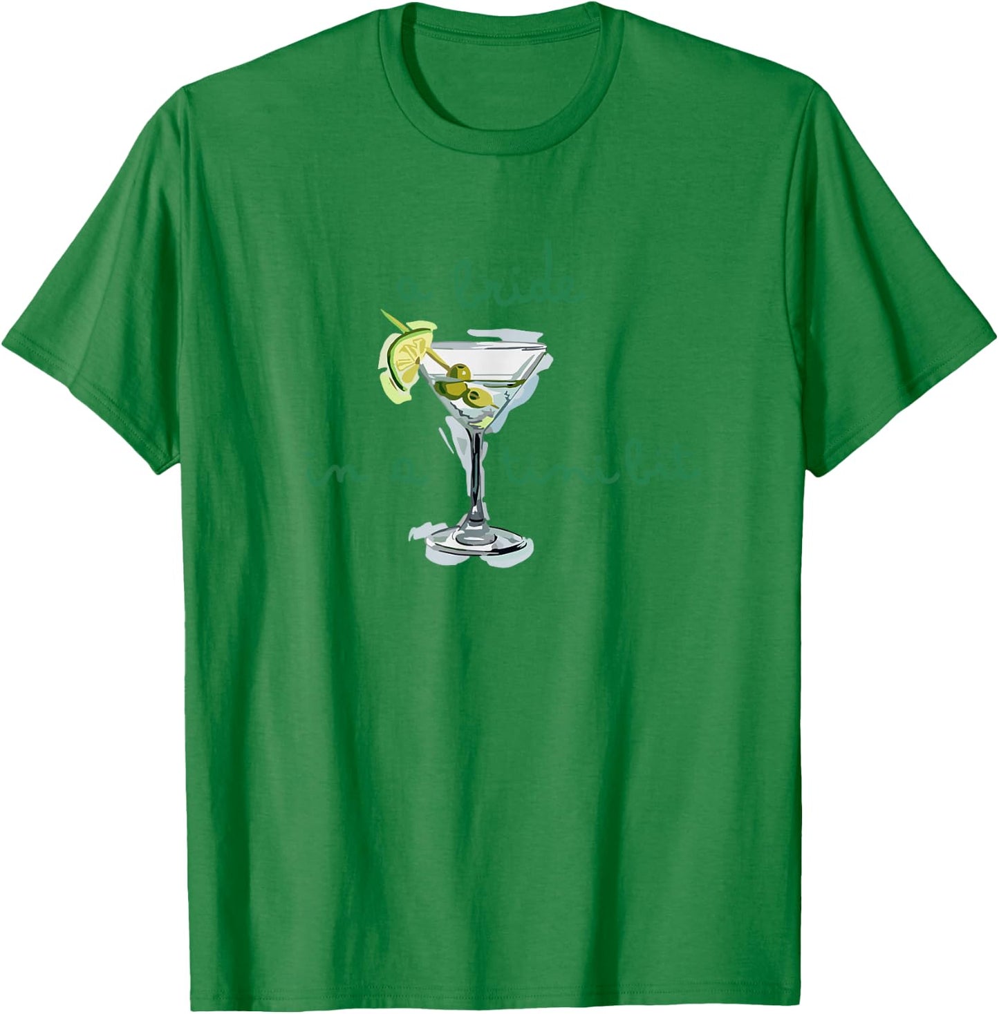 A Bride in a Tiny Bit Bride Cocktail Martini Bachelorette T-Shirt - T-Shirt | Irish Green