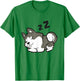 Siberian Husky Dog Sleeping Husky Pajama T-Shirt - T-Shirt | Irish Green