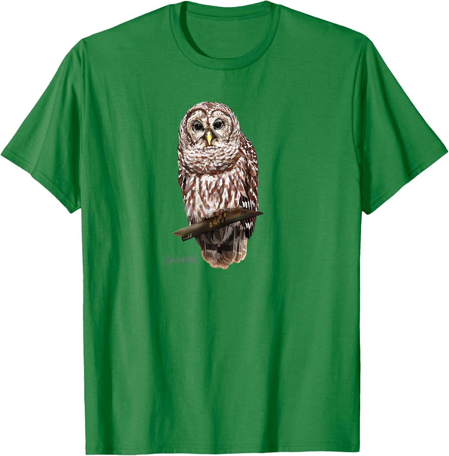 Barred Owl Graphic Birder Shirt Wildlife Bird Watching T-Shirt - T-Shirt | Irish Green
