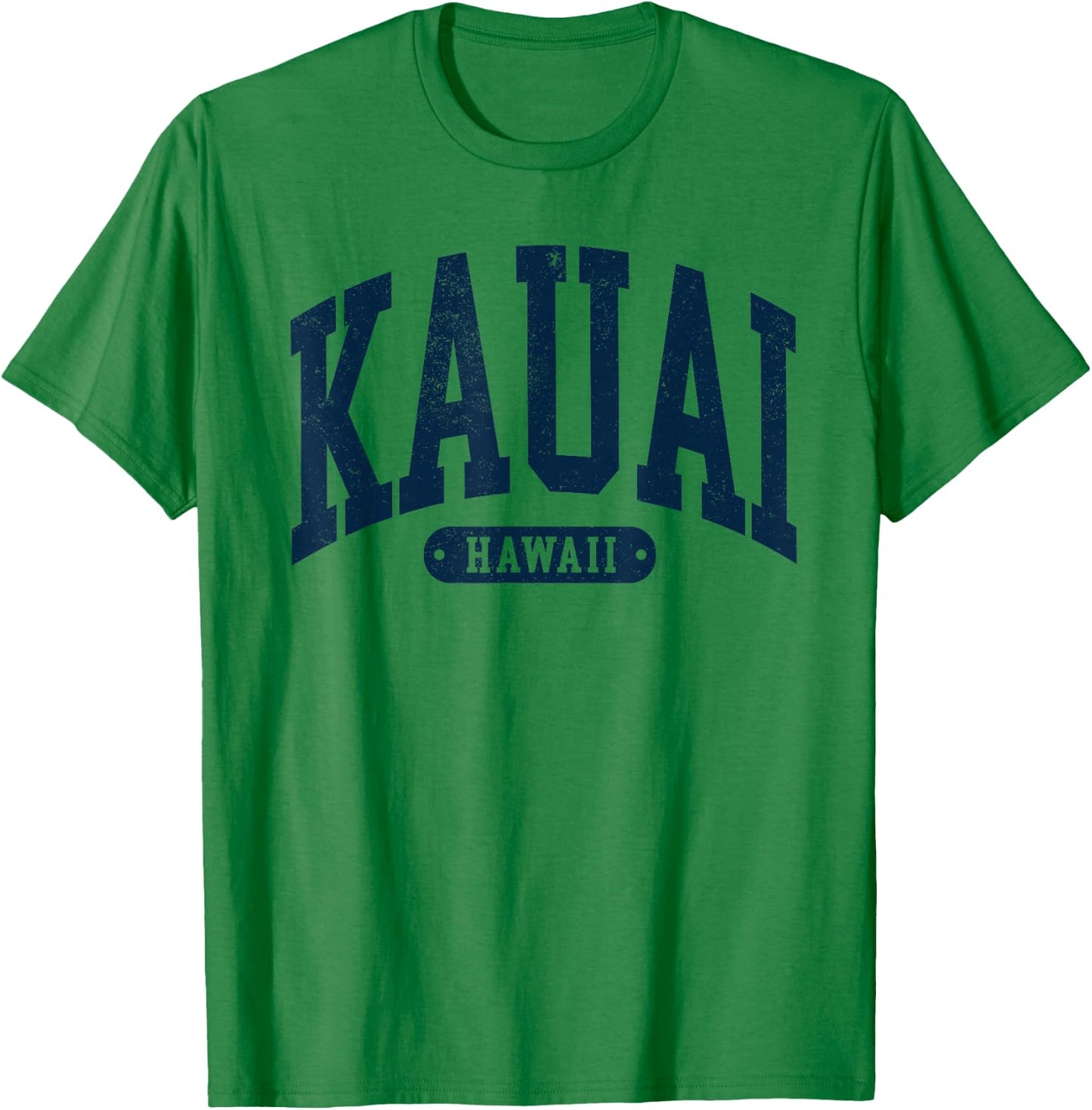 Vintage Kauai Hawaii Distressed Retro Beach Vacation T-Shirt - T-Shirt | Irish Green