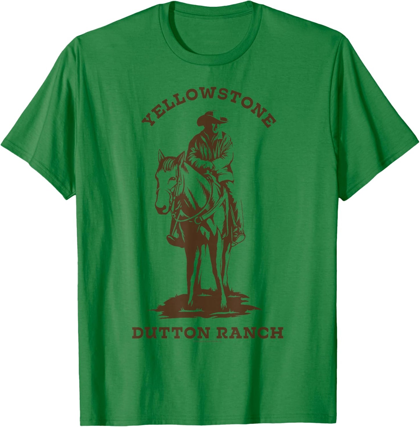 Yellowstone Dutton Ranch Cowboy Western Logo T-Shirt - T-Shirt | Irish Green