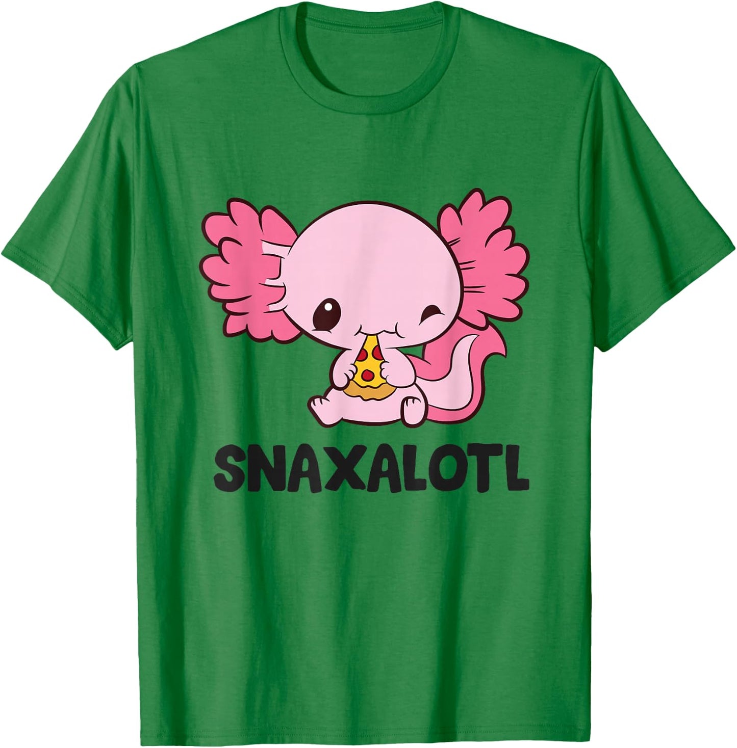 Snaxalotl Love Axolotls Cute Axolotl With Pizza T-Shirt - T-Shirt | Irish Green