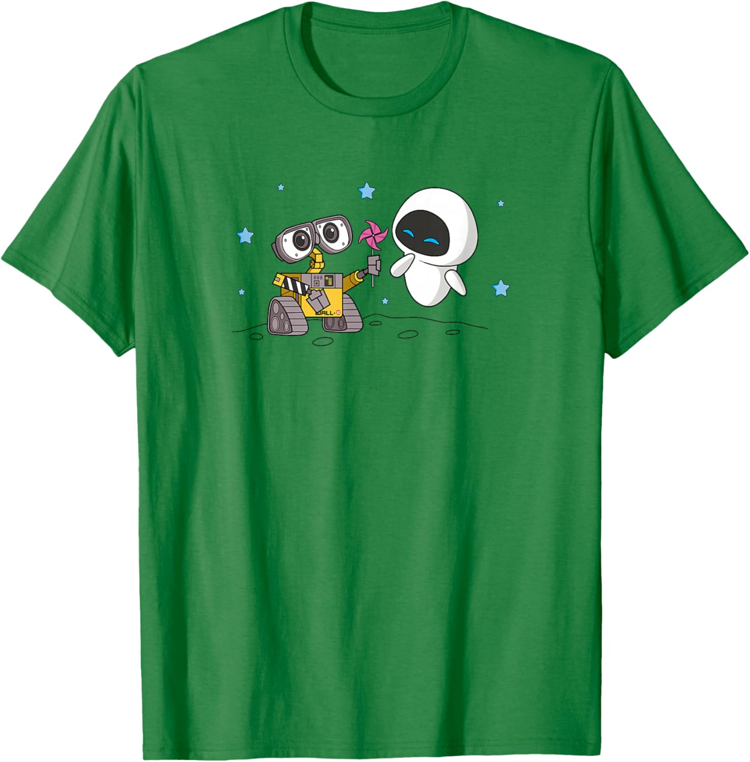 Disney Wall-E & Eve Moonscape Pinwheel Small T-Shirt - T-Shirt | Irish Green