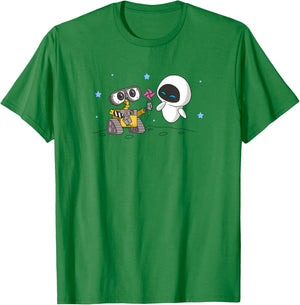Disney Wall-E & Eve Moonscape Pinwheel Small T-Shirt - T-Shirt | Irish Green