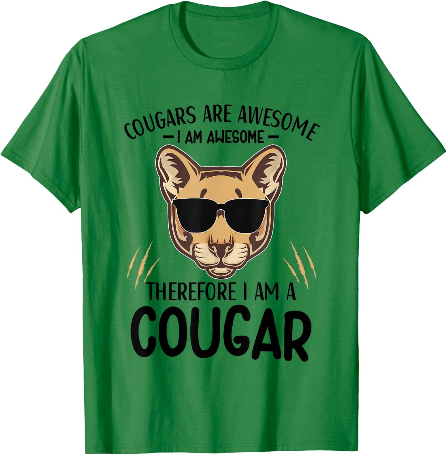 Cougars Are Awesome Cougar Lover Animal T-Shirt - T-Shirt | Irish Green