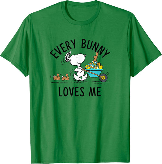 Peanuts - Easter - Every Bunny Loves Me T-Shirt - T-Shirt | Irish Green