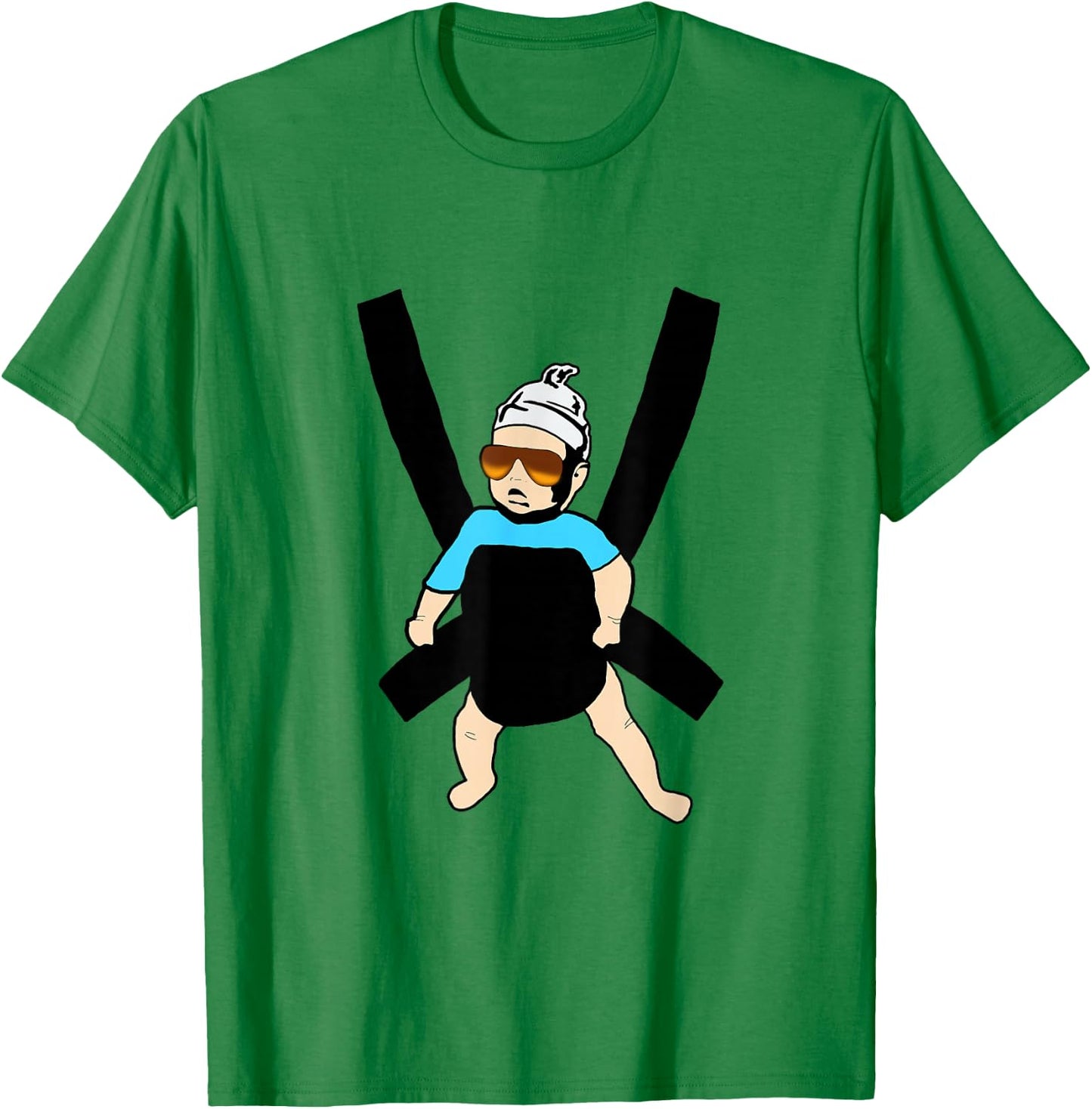 Carlos - Hangover Baby with Sunglasses in a Strap T-Shirt - T-Shirt | Irish Green